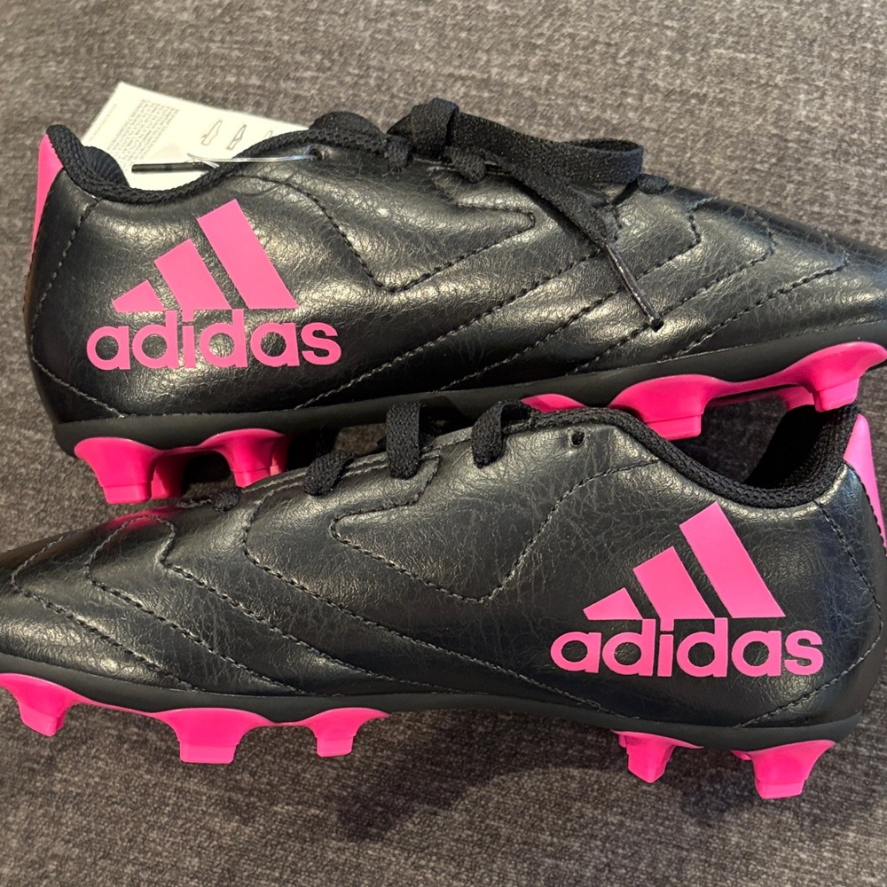 Adidas Cleats - Kids Black and Pink Sneakers - Picture 7 of 7